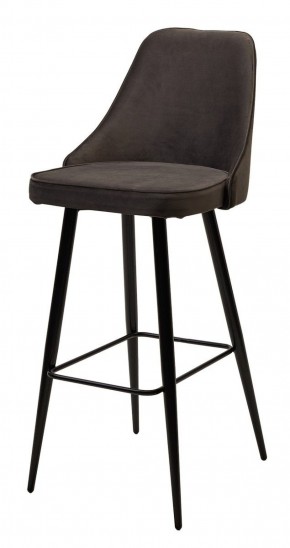Барный стул NEPAL-BAR ГРАФИТ #14, велюр/ черный каркас (H=78cm) М-City в Лесном - lesnoy.mebel-74.com | фото