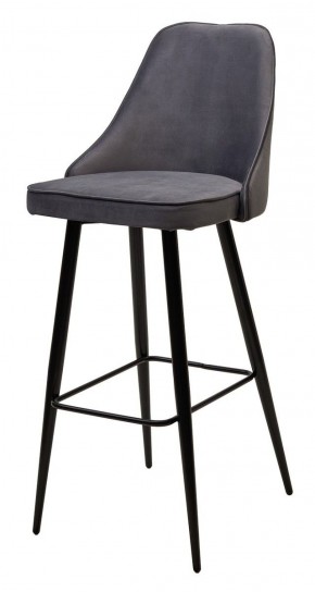 Барный стул NEPAL-BAR СЕРЫЙ #27, велюр/ черный каркас (H=78cm) М-City в Лесном - lesnoy.mebel-74.com | фото