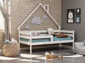 Детская кровать-домик из массива березы Соня-2 (800*1600) Белый/Лак в Лесном - lesnoy.mebel-74.com | фото