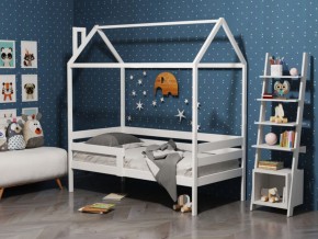 Детская кровать-домик из массива березы Соня-6 (800*1600) Белый/Лак в Лесном - lesnoy.mebel-74.com | фото