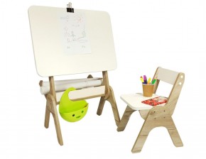 Детский растущий стол-парта и стул Я САМ "Умка" (Дуб/Серый) в Лесном - lesnoy.mebel-74.com | фото