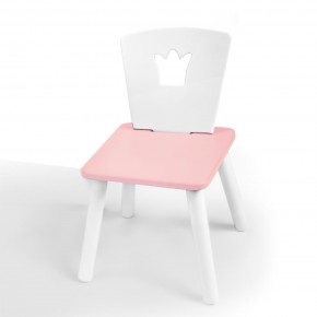Детский стул Корона (Белый/Розовый/Белый) в Лесном - lesnoy.mebel-74.com | фото
