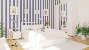 Камелия Кровать 1400, цвет белый, ШхГхВ 143,5х217х78,2 см., сп.м. 1400х2000 мм., без матраса, основание есть в Лесном - lesnoy.mebel-74.com | фото