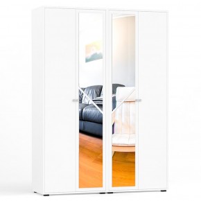 Камелия Шкаф 4-х створчатый, цвет белый, ШхГхВ 160х48х220 см., универсальная сборка, можно использовать как два отдельных шкафа в Лесном - lesnoy.mebel-74.com | фото