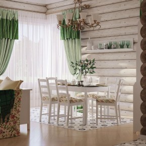 Комлект Вествик обеденный стол и четыре стула, массив сосны, цвет белый в Лесном - lesnoy.mebel-74.com | фото