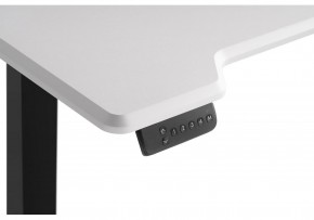 Компьютерный стол Маркос с механизмом подъема 120х75х75 белая шагрень / черный в Лесном - lesnoy.mebel-74.com | фото