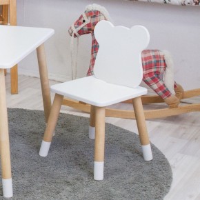 Комплект детской мебели стол и два стула Мишутка (Белый/Белый/Береза) в Лесном - lesnoy.mebel-74.com | фото