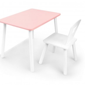 Комплект детской мебели стол и стул Корона (Розовый/Белый/Белый) в Лесном - lesnoy.mebel-74.com | фото