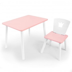 Комплект детской мебели стол и стул Корона (Розовый/Розовый/Белый) в Лесном - lesnoy.mebel-74.com | фото