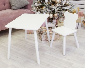 Комплект детской мебели стол и стул Мишутка (Белый/Белый/Белый) в Лесном - lesnoy.mebel-74.com | фото