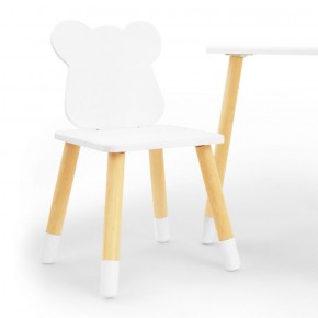 Комплект детской мебели стол и стул Мишутка (Белый/Белый/Береза) в Лесном - lesnoy.mebel-74.com | фото
