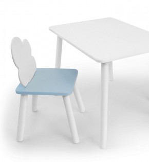 Комплект детской мебели стол и стул Облачко (Белый/Голубой/Белый) в Лесном - lesnoy.mebel-74.com | фото