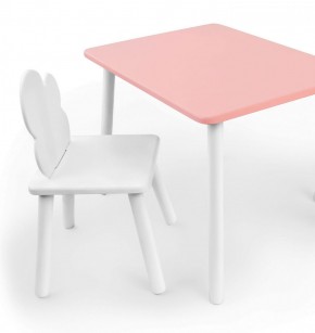 Комплект детской мебели стол и стул Облачко (Розывый/Белый/Белый) в Лесном - lesnoy.mebel-74.com | фото