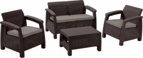 Комплект мебели Корфу сет (Corfu set) коричневый - серо-бежевый * в Лесном - lesnoy.mebel-74.com | фото