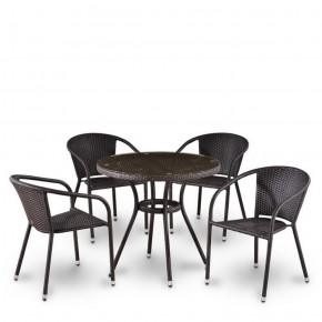 Комплект плетеной мебели T282ANT/Y137C-W53 Brown (4+1) в Лесном - lesnoy.mebel-74.com | фото