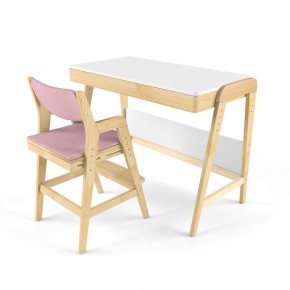 Комплект растущий стол и стул с чехлом 38 попугаев «Вуди» (Белый, Береза, Розовый) в Лесном - lesnoy.mebel-74.com | фото