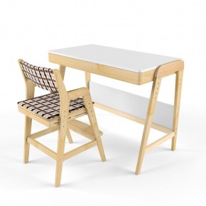 Комплект растущий стол и стул с чехлом 38 попугаев «Вуди» (Белый, Без покрытия, Клетка) в Лесном - lesnoy.mebel-74.com | фото