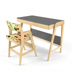 Комплект растущий стол и стул с чехлом 38 попугаев «Вуди» (Серый, Береза, Монстры) в Лесном - lesnoy.mebel-74.com | фото