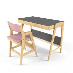 Комплект растущий стол и стул с чехлом 38 попугаев «Вуди» (Серый, Береза, Розовый) в Лесном - lesnoy.mebel-74.com | фото
