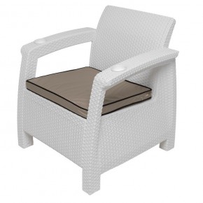 Комплект уличной мебели Yalta Premium Terrace Set (Ялта) белый (+подушки под спину) в Лесном - lesnoy.mebel-74.com | фото