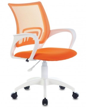 Кресло BRABIX "Fly MG-396W", пластик белый, сетка, оранжевое, 532401, MG-396W_532401 в Лесном - lesnoy.mebel-74.com | фото