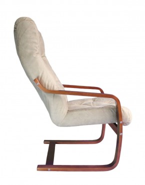 Кресло для отдыха (пружинка) Магнат 102-З-КР замша КРЕМ в Лесном - lesnoy.mebel-74.com | фото