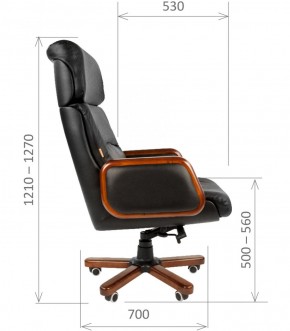 Кресло для руководителя CHAIRMAN 417 (Натуральная кожа) Черное в Лесном - lesnoy.mebel-74.com | фото