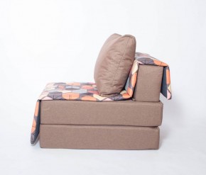 Кресло-кровать бескаркасное Харви (коричневый-геометрия браун) в Лесном - lesnoy.mebel-74.com | фото