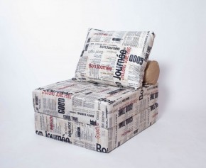 Кресло-кровать-пуф бескаркасное Прайм (Газета) в Лесном - lesnoy.mebel-74.com | фото