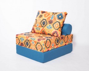 Кресло-кровать-пуф бескаркасное Прайм (мехико желтый-морская волна) в Лесном - lesnoy.mebel-74.com | фото