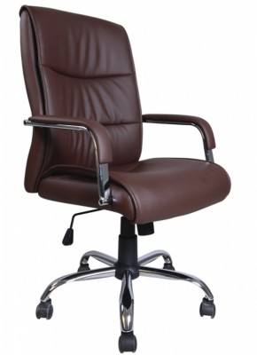 Кресло офисное BRABIX "Space EX-508" (экокожа, хром, коричневое) 531164 в Лесном - lesnoy.mebel-74.com | фото