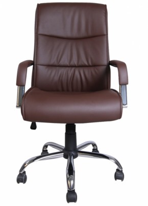 Кресло офисное BRABIX "Space EX-508" (экокожа, хром, коричневое) 531164 в Лесном - lesnoy.mebel-74.com | фото