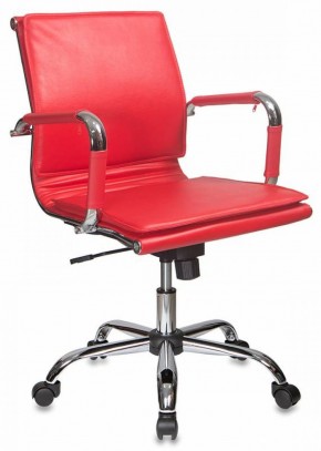 Кресло руководителя Бюрократ CH-993-LOW/RED красный в Лесном - lesnoy.mebel-74.com | фото