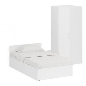 Кровать 1200 + Шкаф угловой Стандарт, цвет белый, ШхГхВ 123,5х203,5х70 + 81,2х81,2х200см., сп.м. 1200х2000 мм., без матраса, основание есть в Лесном - lesnoy.mebel-74.com | фото