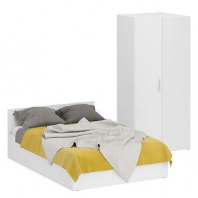 Кровать 1400 + Шкаф угловой Стандарт, цвет белый, ШхГхВ 143,5х203,5х70 + 81,2х81,2х200см., сп.м. 1400х2000 мм., без матраса, основание есть в Лесном - lesnoy.mebel-74.com | фото