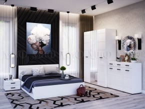 НЭНСИ NEW Кровать 1,4 м с ПМ (Белый глянец холодный/Белый) в Лесном - lesnoy.mebel-74.com | фото