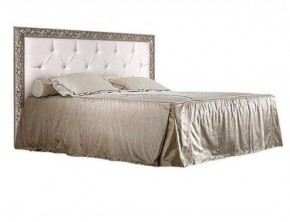 Кровать 2-х спальная (1,4 м) Тиффани штрих-лак/серебро с мягким изголовьем (ТФКР140-2) в Лесном - lesnoy.mebel-74.com | фото