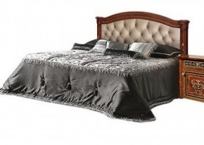 Кровать 2-х спальная с мягким изголовьем без изножья Карина-3 орех (К3КР-4[1]) в Лесном - lesnoy.mebel-74.com | фото