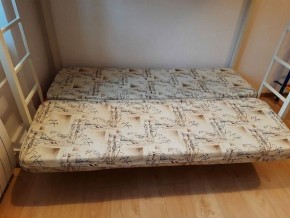 Кровать двухъярусная с диваном "Мадлен" (Серый/Фиолетовый) в Лесном - lesnoy.mebel-74.com | фото
