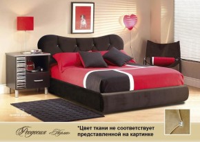 Кровать Феодосия 1600 со стразами в к/з "Классик 307 коричневый" серия Норма (+основание на опорах) в Лесном - lesnoy.mebel-74.com | фото