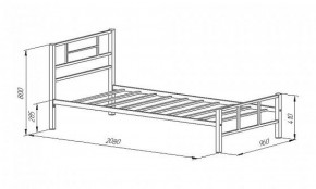 Кровать металлическая "Кадис 900х1900" Белый в Лесном - lesnoy.mebel-74.com | фото