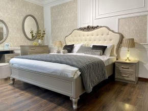 Кровать Мокко 1600 с мягким изголовьем + основание (серый камень) в Лесном - lesnoy.mebel-74.com | фото