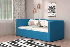 Кровать с ПМ (арт.030) (с/м 900*2000мм) (б/матр), ткань синяя в Лесном - lesnoy.mebel-74.com | фото
