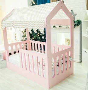 Кровать-домик без ящика 800*1600 (Розовый) в Лесном - lesnoy.mebel-74.com | фото