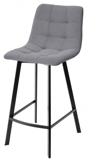 Полубарный стул CHILLI-QB SQUARE серый #27, велюр / черный каркас (H=66cm) М-City в Лесном - lesnoy.mebel-74.com | фото