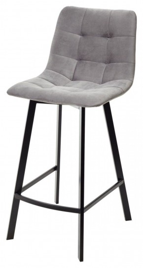 Полубарный стул CHILLI-QB SQUARE светло-серый #26, велюр / черный каркас (H=66cm) М-City в Лесном - lesnoy.mebel-74.com | фото