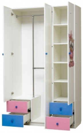 Шкаф 3-х дверный с ящиками и фотопечатью Совята 3.1 (1200) в Лесном - lesnoy.mebel-74.com | фото