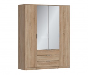 Шкаф 4х дверный с зеркалами Николь СБ-2595/1 (Дуб Сонома) в Лесном - lesnoy.mebel-74.com | фото