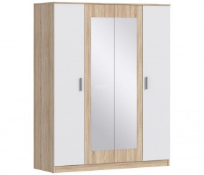 Шкаф 4х дверный с зеркалами Уют СБ-2750/1 (Дуб Сонома/Белый) в Лесном - lesnoy.mebel-74.com | фото