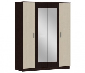 Шкаф 4х дверный с зеркалами Уют СБ-2750/1.Н (Венге/Паллада) в Лесном - lesnoy.mebel-74.com | фото